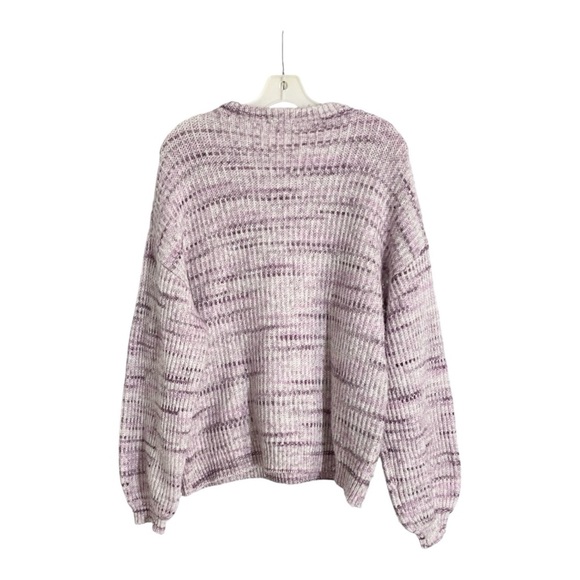 Splendid Space Dye Sweater Crew Neck Long Sleeve Purple Wool Blend Size Large - Picture 6 of 9